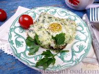 Горячие бутерброды с творожным сыром, шпинатом и яйцом