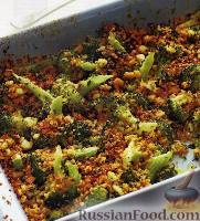 Брокколи с яйцами и лимонно-сырными сухариками