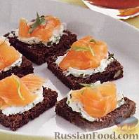 Канапе с копченой семгой