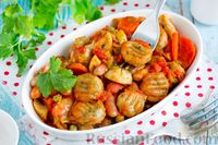 Овощное рагу с грибами, фасолью и клёцками