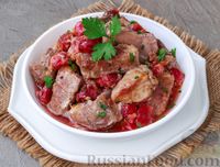 Мясо, запечённое с вишней, в духовке