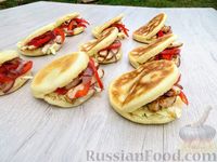 Булочки без духовки, с начинкой из мяса и овощей