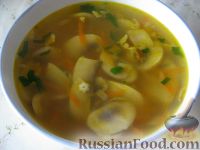 Суп картофельный со свежими грибами