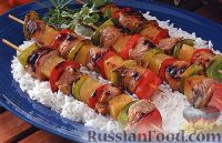 Шашлыки из свиного филе, ананаса и болгарского перца