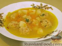 Овощной суп с рисовыми фрикадельками