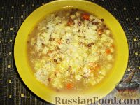 Суп с пастой и чечевицей