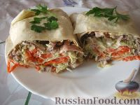 Лаваш с курицей и овощами