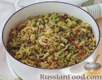 Кускус с говядиной и луком-пореем