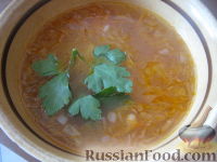 Щи из квашеной капусты с рисом