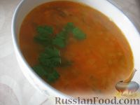 Гороховый постный суп с солеными огурчиками