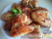 Куриные крылышки в меду и чесноке